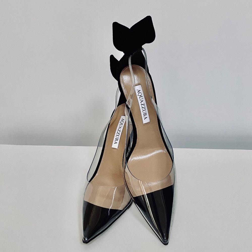 Aquazzura Bow Tie Plexi 105 Pump US8/8.5 NEW - Picture 12 of 16